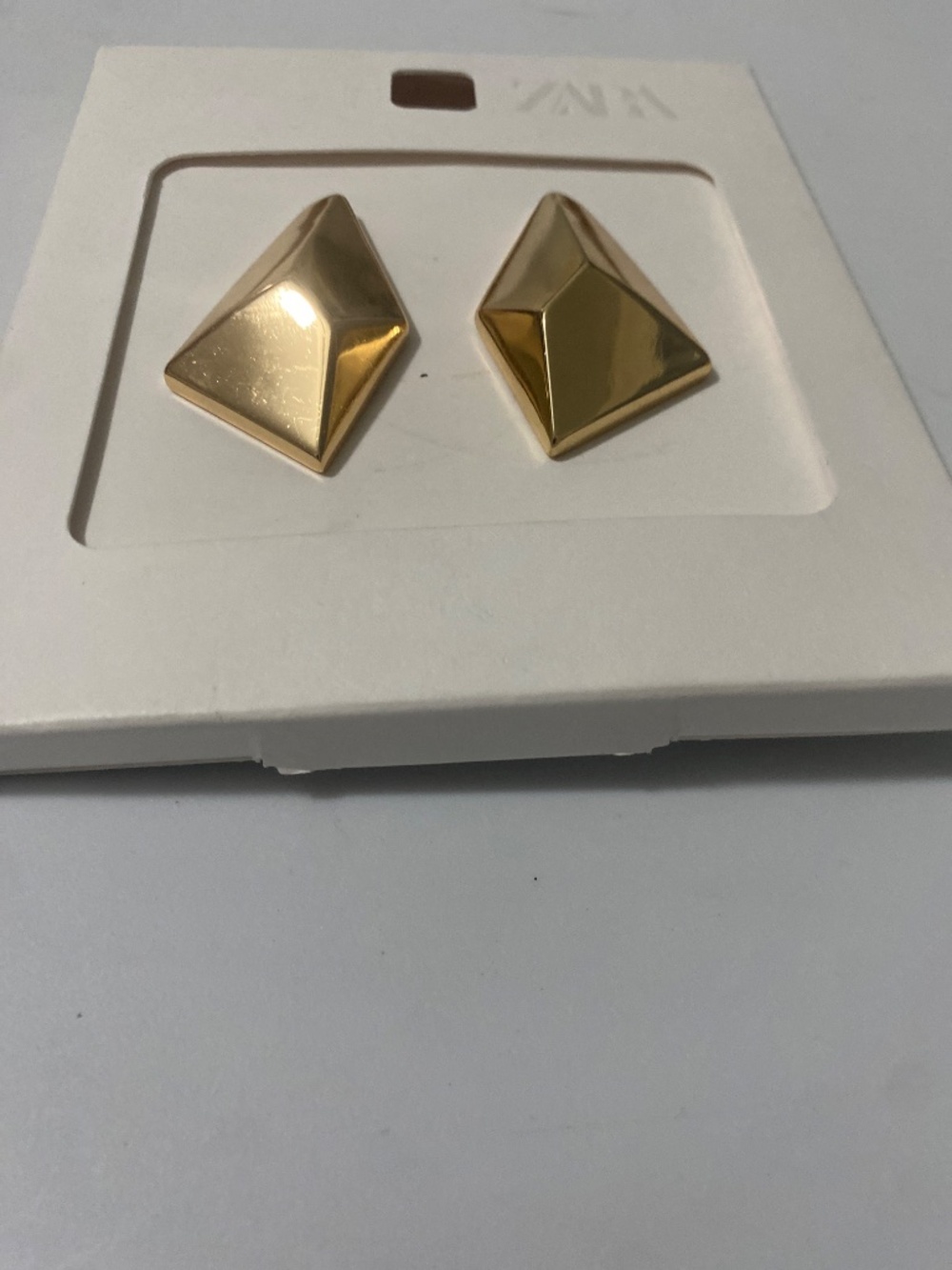 NWT Zara Geometric Raised Golden Earrings - Picture 4 of 6